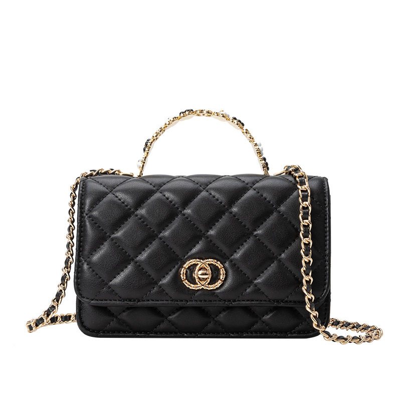 大牌真皮女包新款小众高级感经典菱格手提链条单肩斜挎百搭小方包,淘宝优惠券,粉丝福利购,淘宝优惠卷