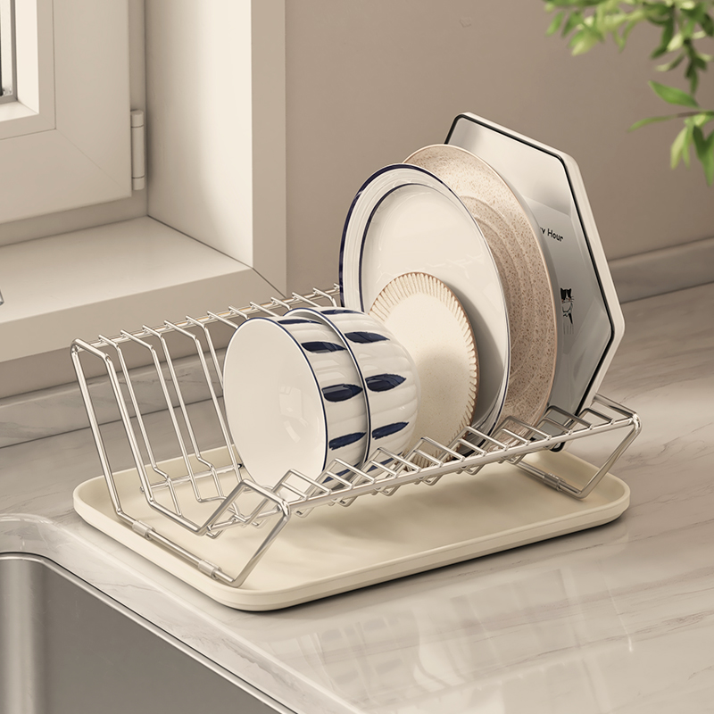 家图腾304不锈钢放碗碟筷盘子收纳架沥水篮厨房台面置物2025新款 - 图2