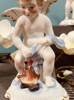 创意陶瓷描金手彩国外小天使