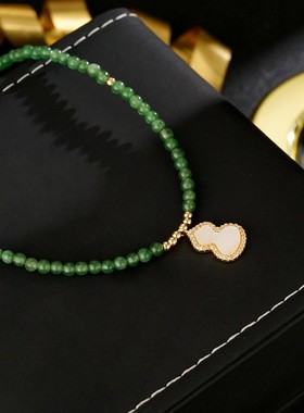 贝壳葫芦天然石串珠项链锁骨链女