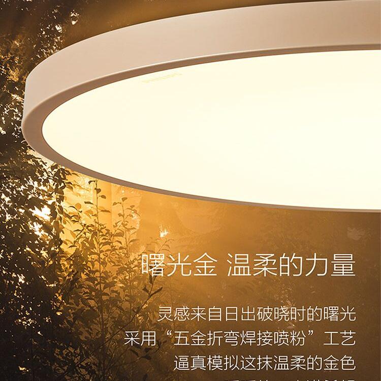 飞利浦led吸顶灯客厅灯大气节能灯新款卧室灯具圆形现代简约金色 - 图1