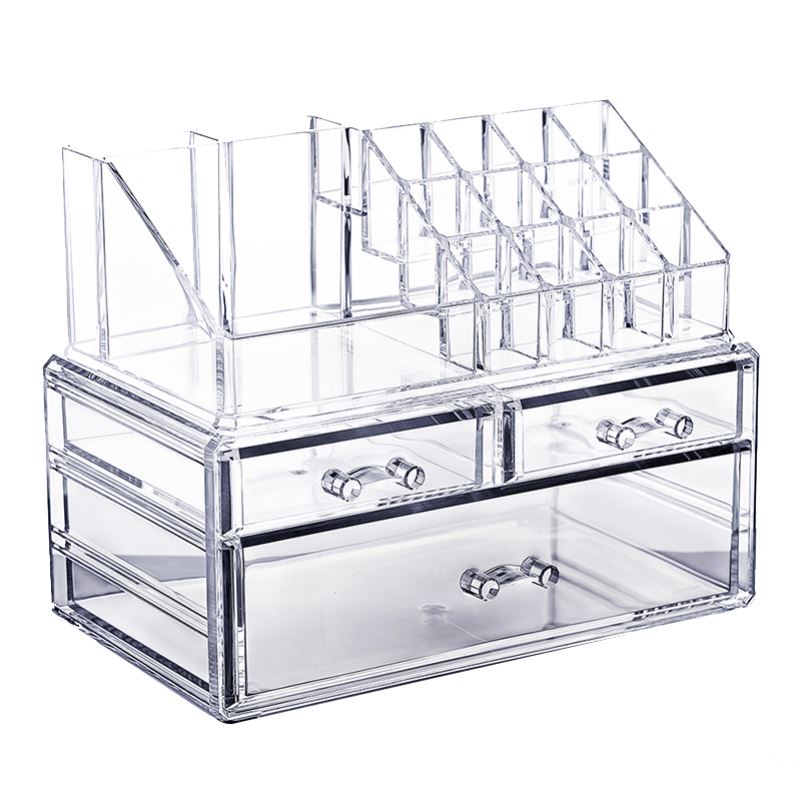 acrylic cosmetic box transparent clear make up organizer-图3