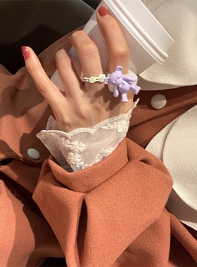 韩日精致小熊可爱戒指