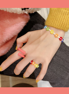 green自制韩国磨砂色手工手链