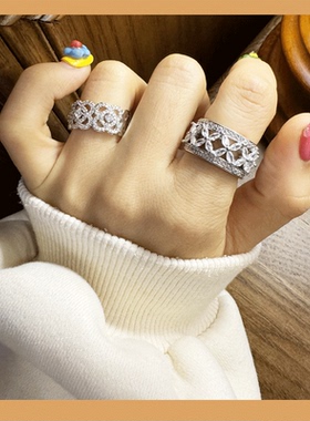 新品欧美奢华高级感时尚百搭镶嵌ins时尚个性戒指