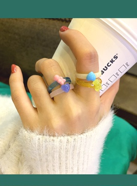 greenxinp精致小熊透明可爱戒指