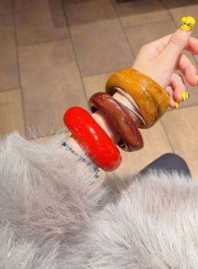 亚克力小众宽版手镯日韩复古