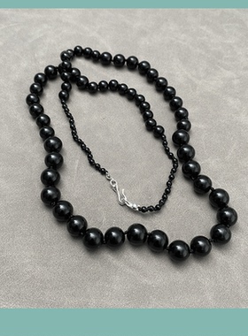 其他玛瑙黑色珠子女高级感项链