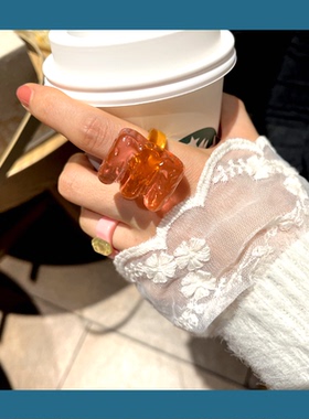 戒指绿色滴油可爱日韩女