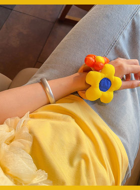 夸张各项大花彩色夸张简约百搭夸张手镯女款复古手环个性简约百搭