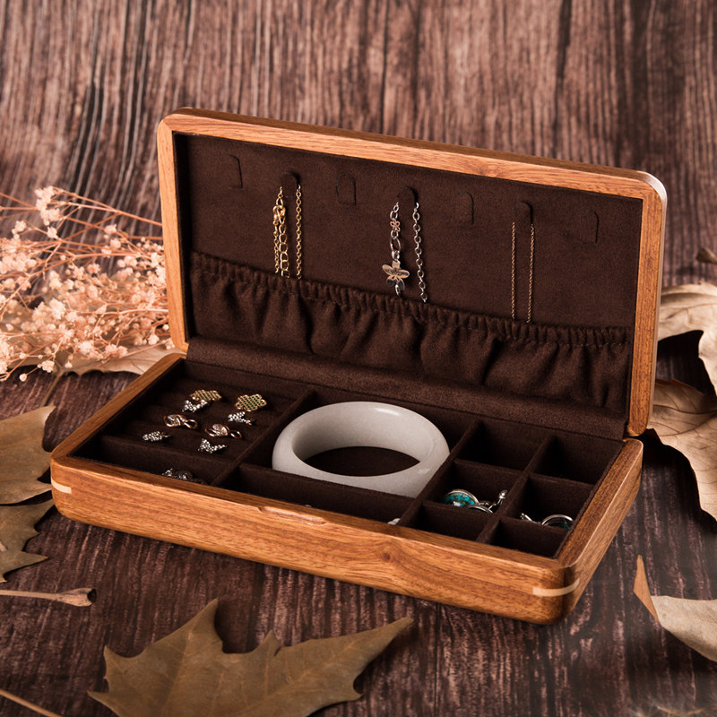 夭桃非洲花梨木纯实木质旅行收纳盒 夭桃饰品首饰盒