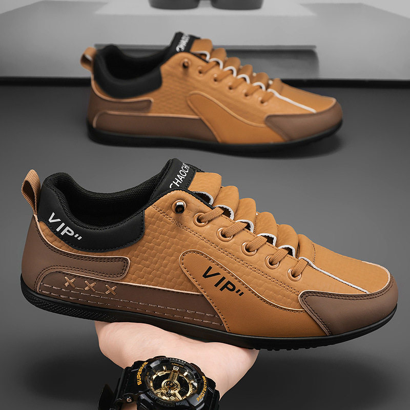 男鞋春季新款一脚蹬休闲板鞋皮面防水防滑软底百搭豆豆鞋男,淘宝优惠券,粉丝福利购,淘宝优惠卷