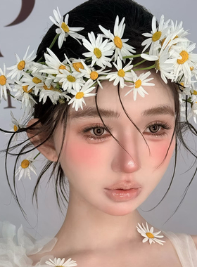 甜美森系新娘花朵发箍