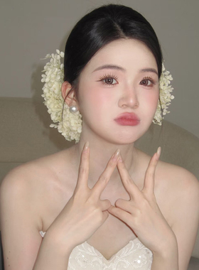 超仙森系新娘花朵发饰
