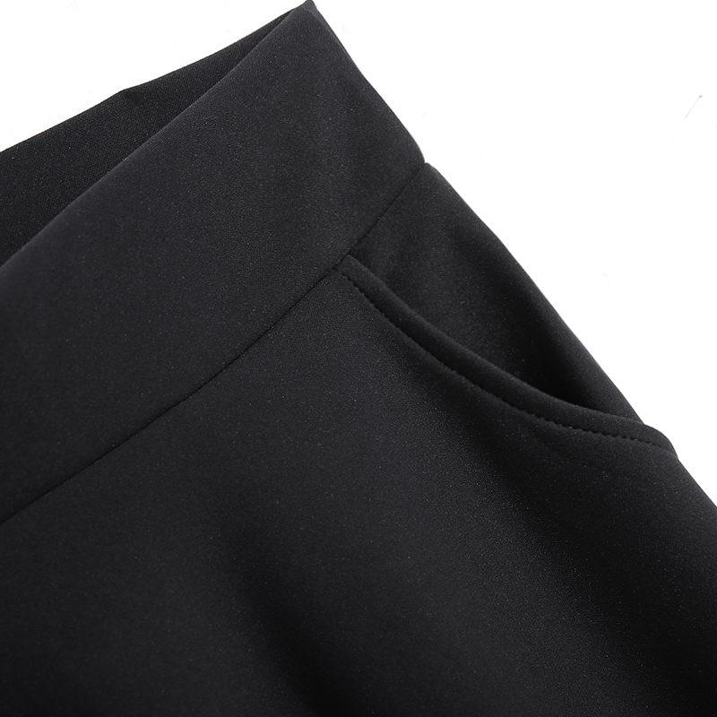 秋季2025新款休闲百搭长款半身裙松紧腰宽松时尚大摆A字黑色长裙 - 图1