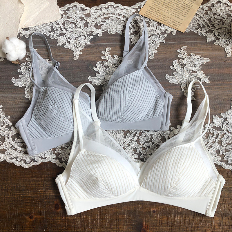法式大胸显小白色超薄杯款bra文胸 贵人蝶文胸
