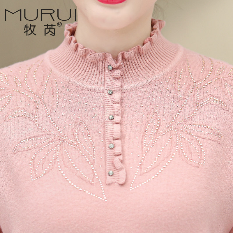 中老年女装秋冬洋气针织打底衫毛衣 牧芮中老年女装