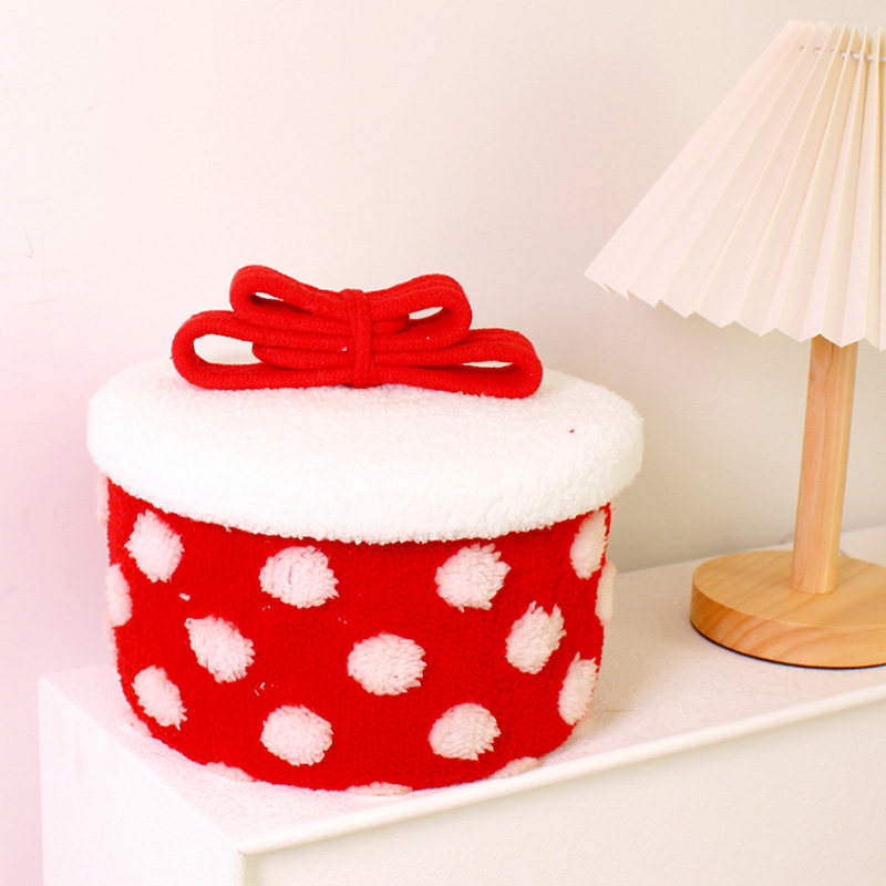 新款蝴蝶结收纳盒桌面零食收纳筐可爱毛绒带盖家用玩具储物礼物盒,淘宝优惠券,粉丝福利购,淘宝优惠卷