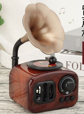 复古留声机音乐盒客厅玄关办公室装饰品摆件创意情人节生日礼物