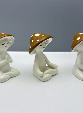 跨境新款Meditation Mushrooms 冥想蘑菇装饰摆件打坐蘑菇装饰品