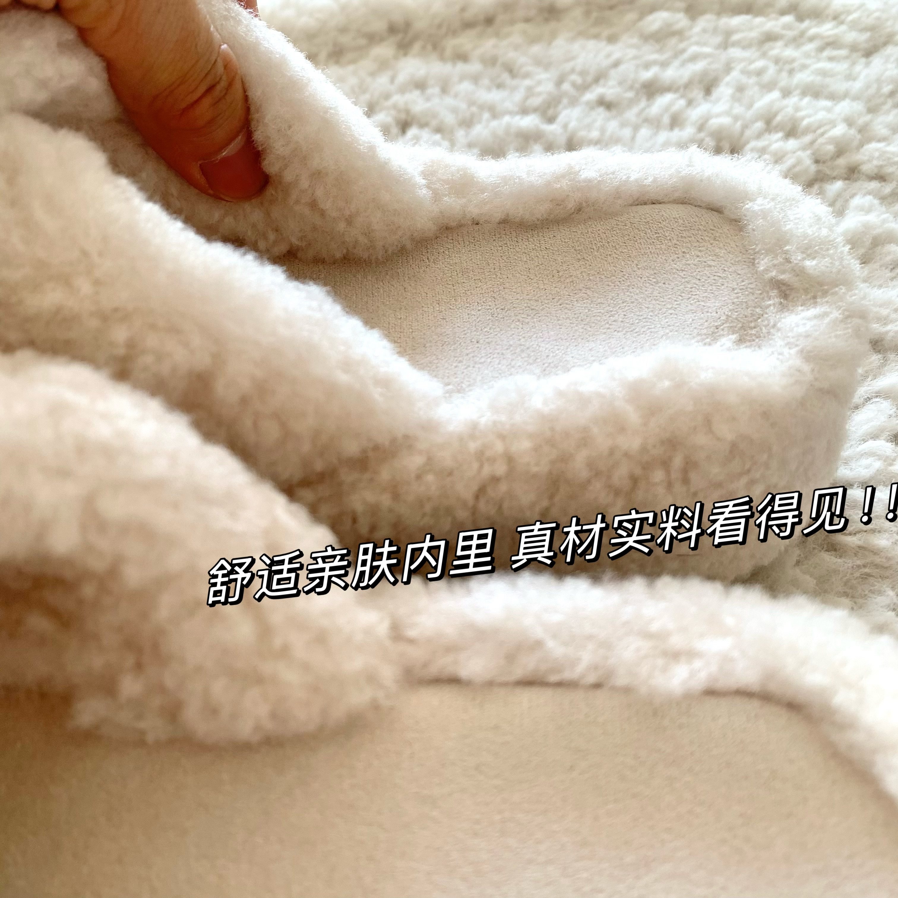 白了小了兔~INS毛绒绒懒毛毛拖鞋2025秋冬高级感交叉棉拖鞋女外穿,淘宝优惠券,粉丝福利购,淘宝优惠卷