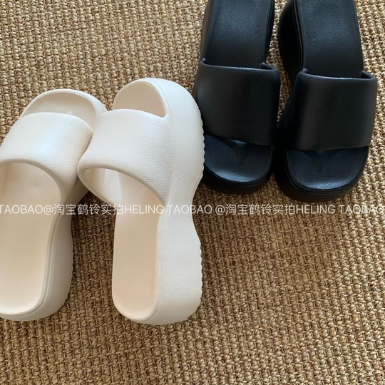 自留！CHAO推荐~厚底增高凉拖鞋女夏外穿露丝同款休闲沙滩一字拖