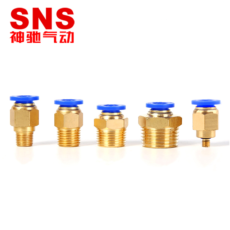 sns神驰气动pc8-02快插接头pc4-m5气管直通快速螺纹pc10-02铜接头-图2
