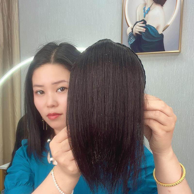 真发辫子发箍刘海一体假发女隐形头顶补发遮白发增发量前额刘海片,淘宝优惠券,粉丝福利购,淘宝优惠卷
