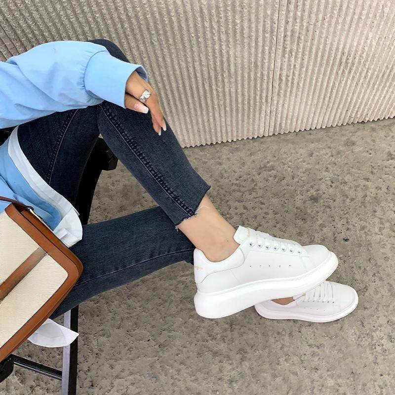 全牛皮爆款百搭小白鞋女秋冬真皮厚底内增高2025新款休闲情侣板鞋,淘宝优惠券,粉丝福利购,淘宝优惠卷