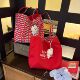Korean red casual plaid canvas bag for women large capacity letter shoulder tote bag double-sided commuting bag