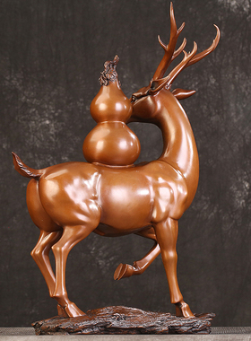徽匠铜韵紫铜鹿摆件家居装饰品