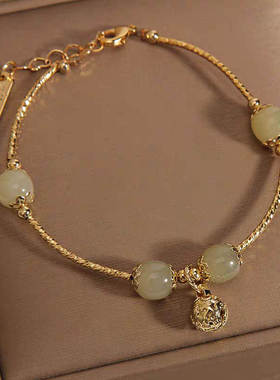 新中式铜管手环ins冷淡风小众设计手链简约时尚高级感闺蜜手镯