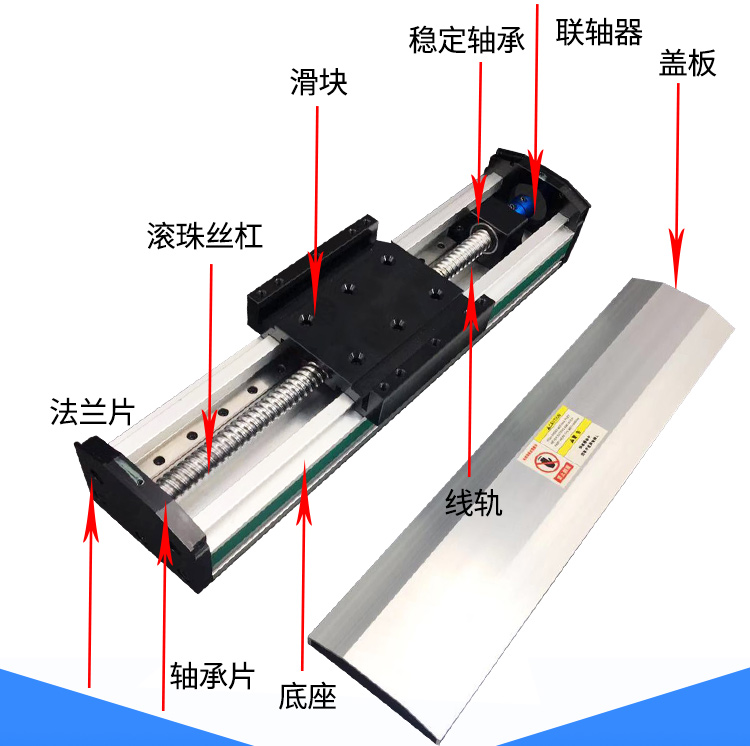 90宽精密滚珠丝杠直销导轨自动滑台模组专业厂家直销十字安装 - 图1