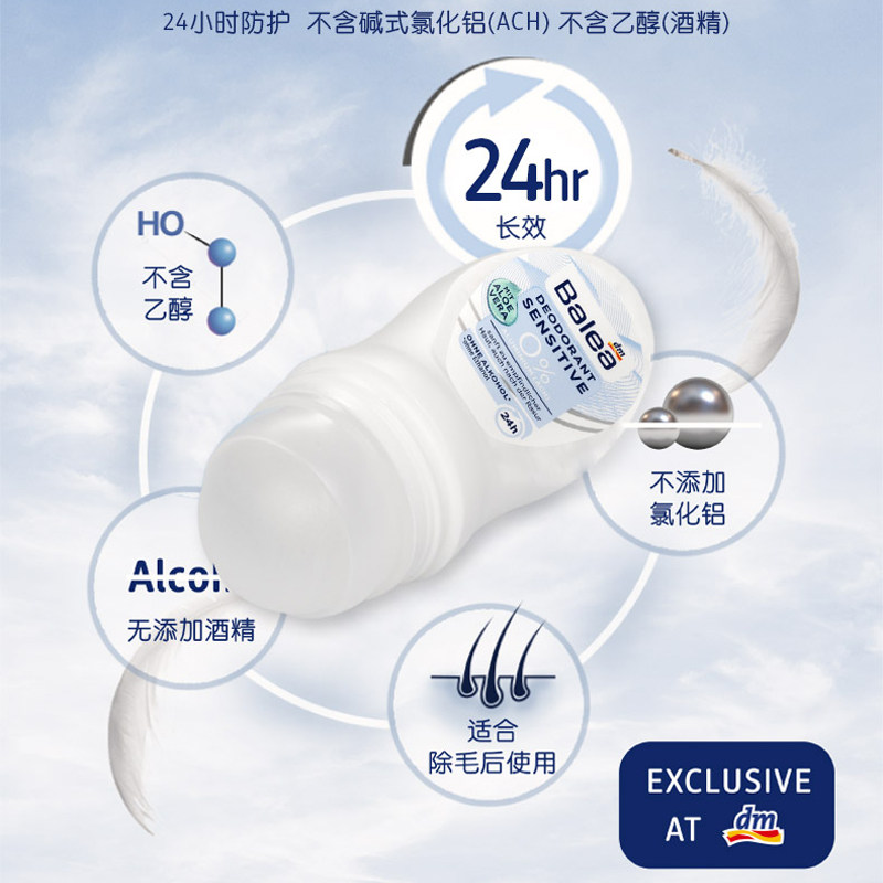 balea夏季长效清爽止汗腋下走珠 dm海外止汗露