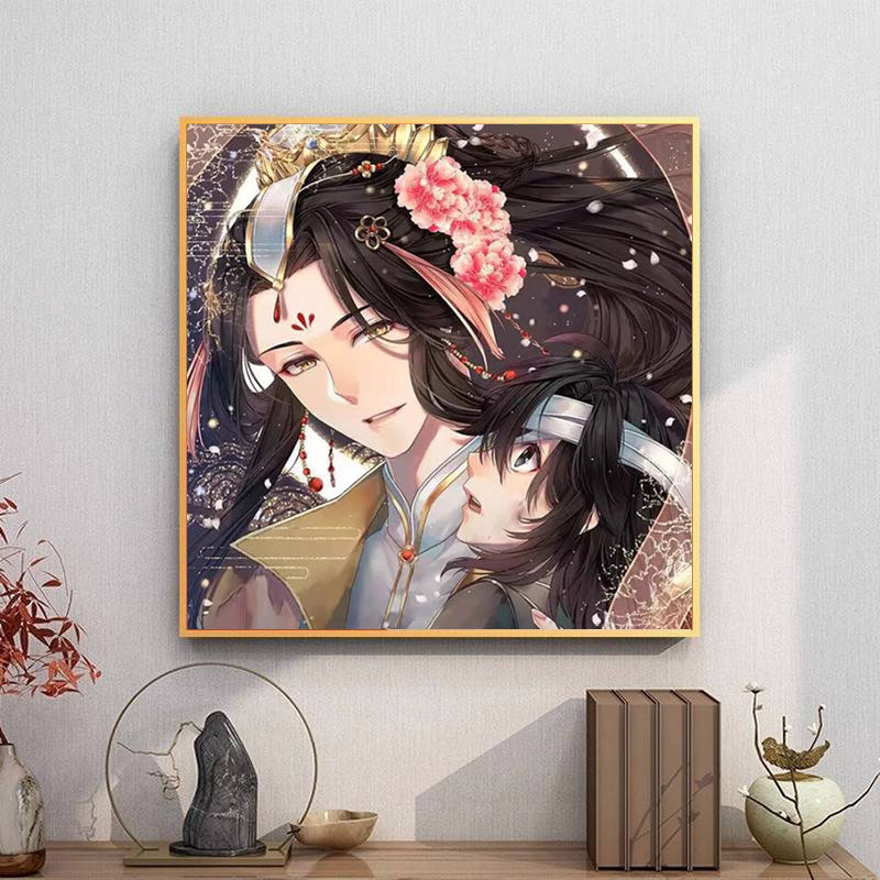 卡通天官赐福钻石画2025新款满钻手工diy贴钻带框客厅卧室装饰画,淘宝优惠券,粉丝福利购,淘宝优惠卷