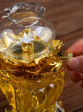 莲花酥油灯灯座长明灯油灯佛灯佛前供灯家用寺庙苏油蜡台佛台供奉