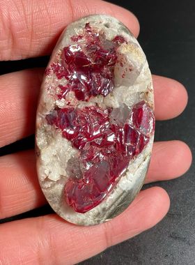 天然朱砂原石吊坠透光晶体挂件手工随形坠男女款吊坠晶体超多