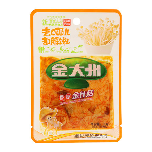 金大州香辣金针菇15g*10袋开袋即食下饭菜休闲金大洲小零食旗舰店 - 图3