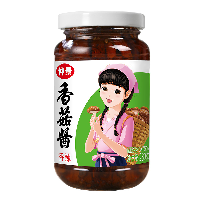 仲景香菇酱230g*6瓶装原味奥尔良香辣蘑菇酱牛肉酱拌饭拌面下饭菜 - 图2