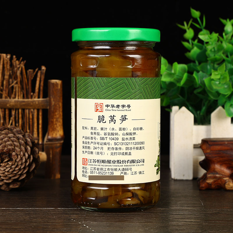 恒顺酱菜脆莴笋375g*4瓶装下饭菜腌制泡菜早餐配粥腌咸菜爽口小菜-图1