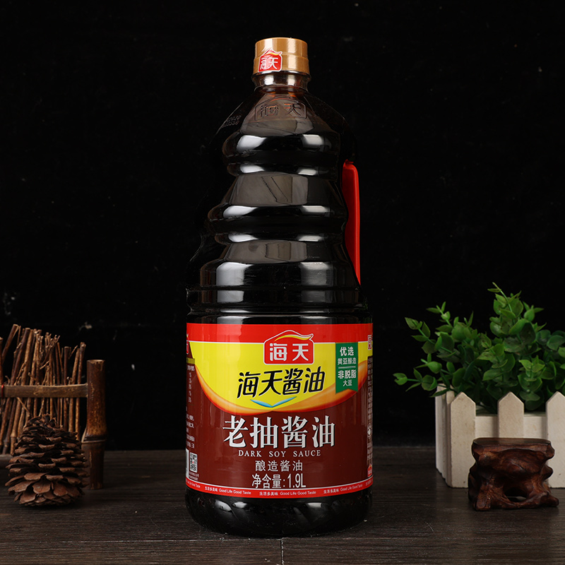 海天老抽酱油1.9L大桶装家用厨房卤味红烧上色持久烹调炒菜调味料-图2