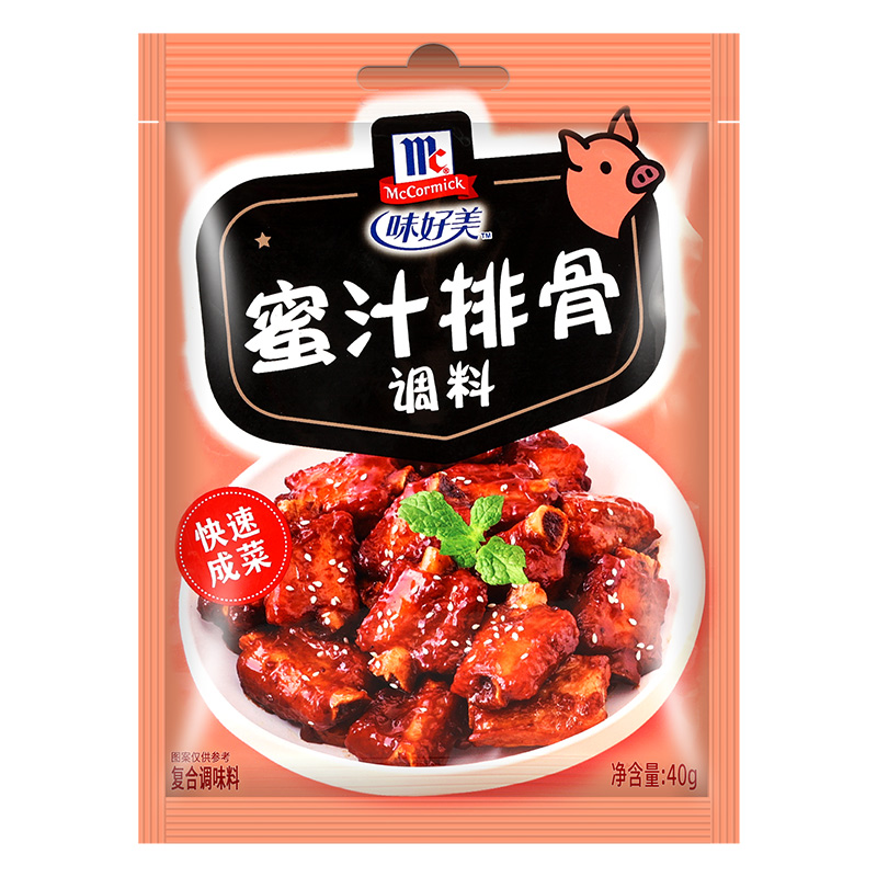 味好美蜜汁排骨调料40g*5袋 家用烹饪佐料红烧排骨广式蜜汁叉烧酱 - 图3