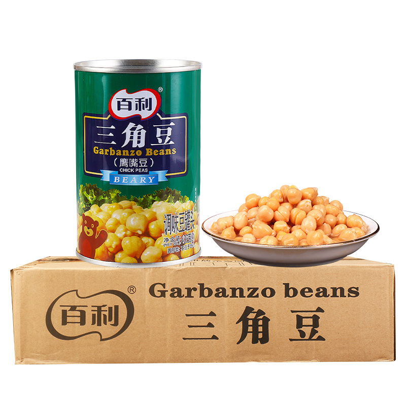 百利三角豆罐头432g*24罐 整箱商用西餐沙拉原料批发熟鹰嘴豆即食 - 图0