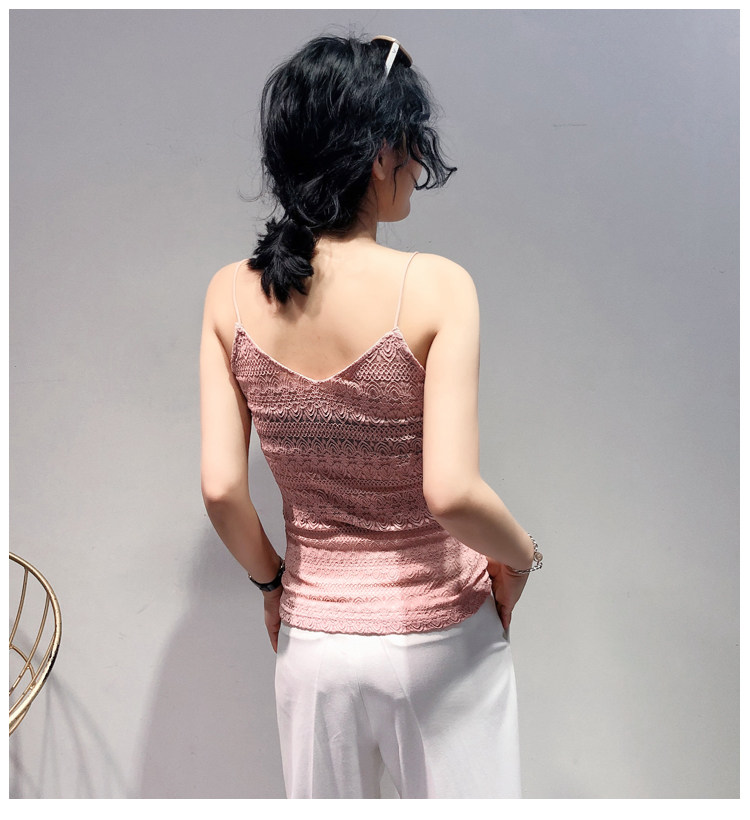 欧洲站2020春夏新款欧货蕾丝吊带 voqoT恤