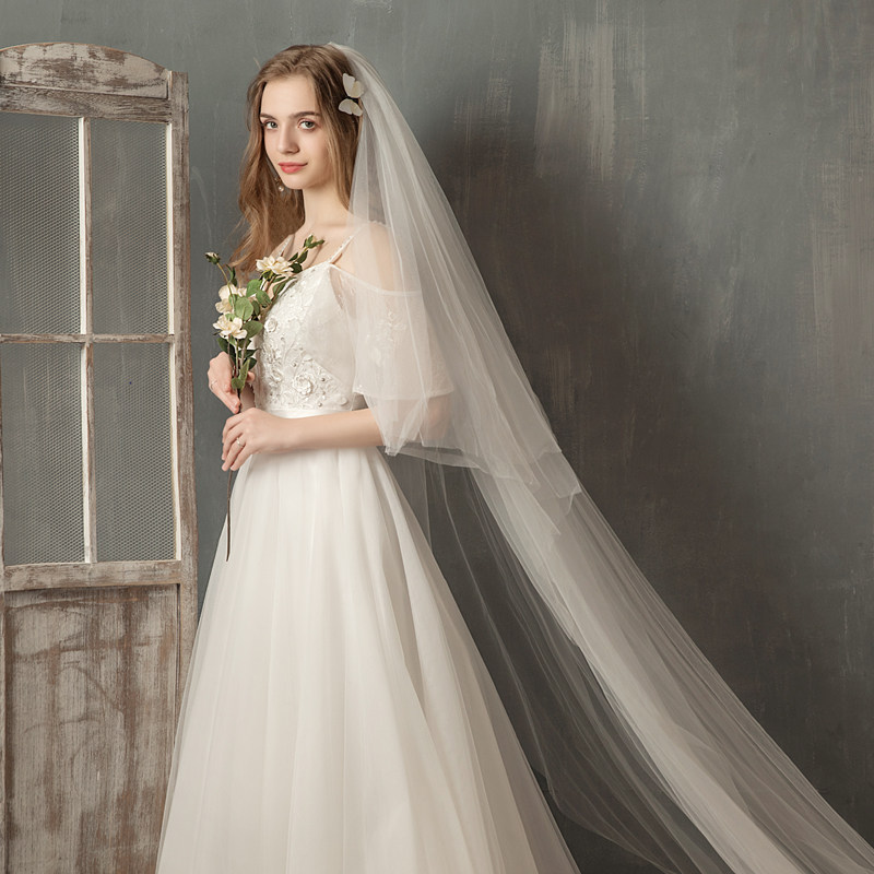 森系主婚纱2020新款新娘女吊带v领 皖裕婚纱