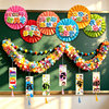 Primary school kindergarten classroom window tops windmill decoration