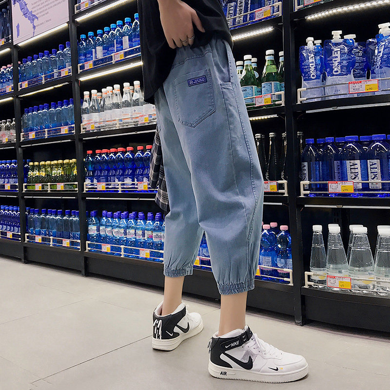 七分潮牌宽松抖音网红百搭牛仔裤 男势牛仔裤