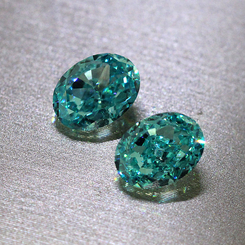 Radiant Paraiba Oval Ice Flower Blue-Green Tourmaline