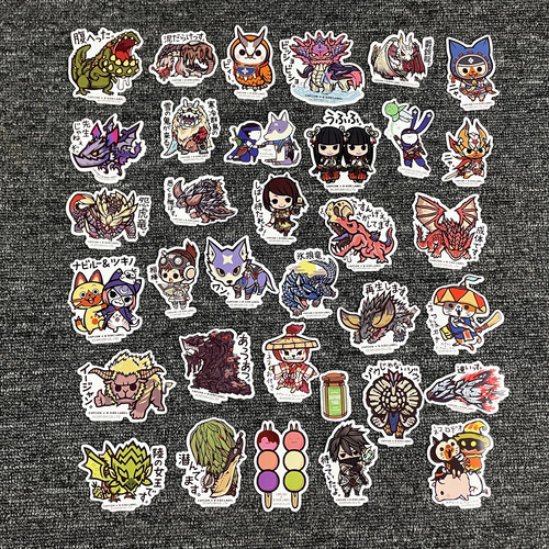 34张怪物猎人MonsterHunter游戏掌机macbook笔记本电脑ipad贴纸画 - 图1
