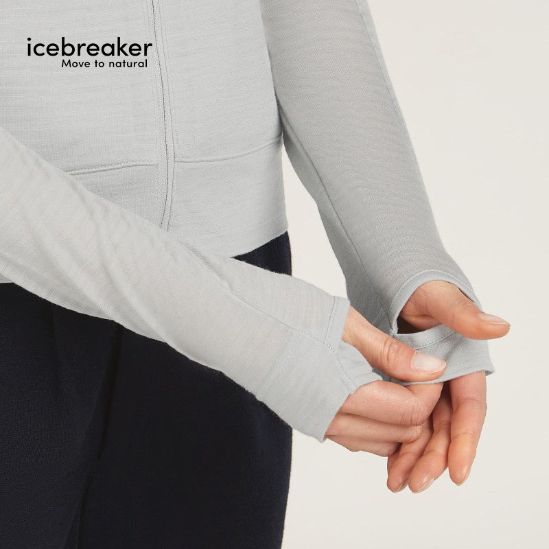 icebreaker可机洗美利奴羊毛女Explore连帽外套抑味户外运动徒步 - 图2